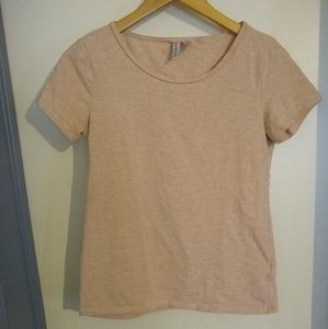 Fitted warm neutral skin tone colored tee